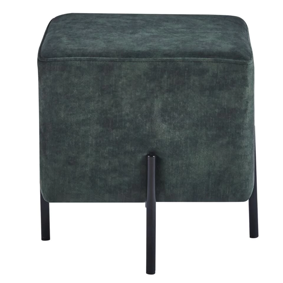 DS4U® Jorg Hocker 36x36x38cm - Stof - Groen 3 DS4U® Jorg Hocker 36x36x38cm - Stof - Groen