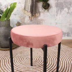 DS4U® Mika Velvet Kruk - Stof - Roze -ZitMeester ComfortDesign 1000098397 0102