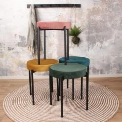 DS4U® Mika Velvet Kruk - Stof - Roze -ZitMeester ComfortDesign 1000098397 0103