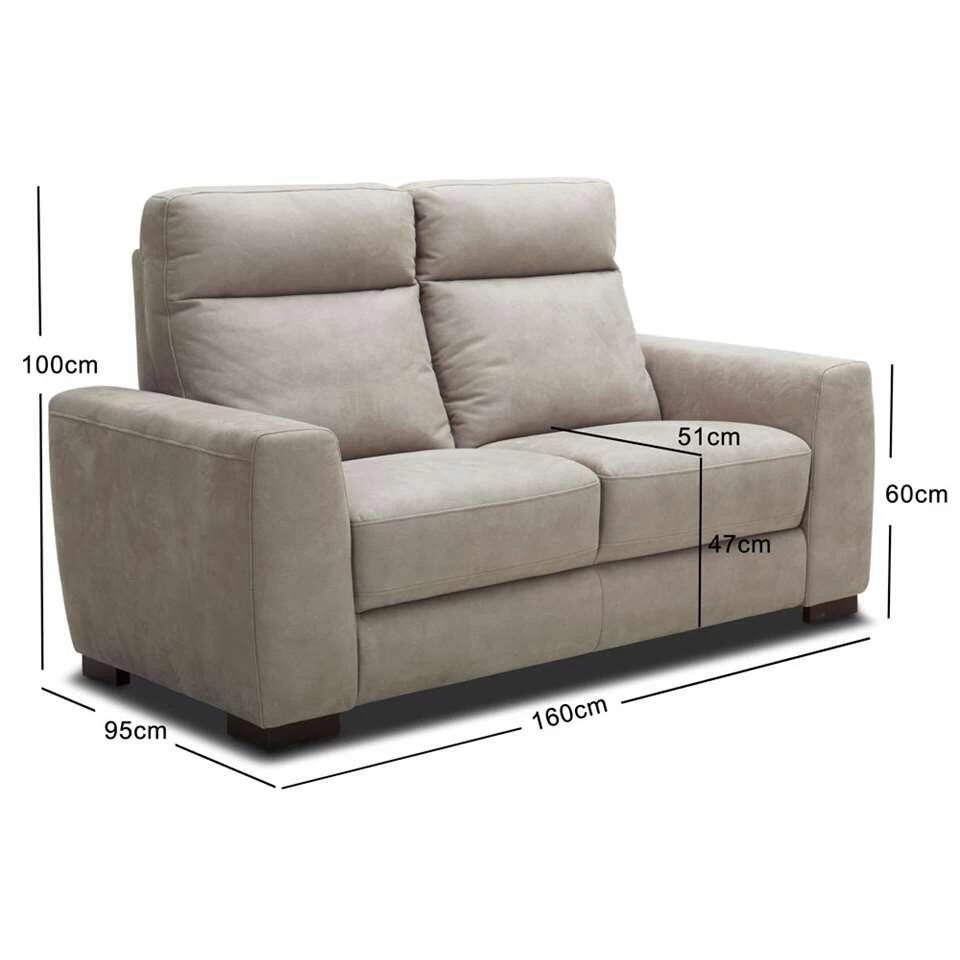 Bank James 2-zits - Lederlook - Zilvergrijs 5 Bank James 2-zits - Lederlook - Zilvergrijs - Afbeelding 3