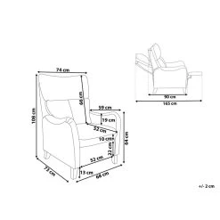 Beliani TV-fauteuil ROYSTON - Grijs Polyester -ZitMeester ComfortDesign 1028a966e46d4624a52fad4a9e8d0753