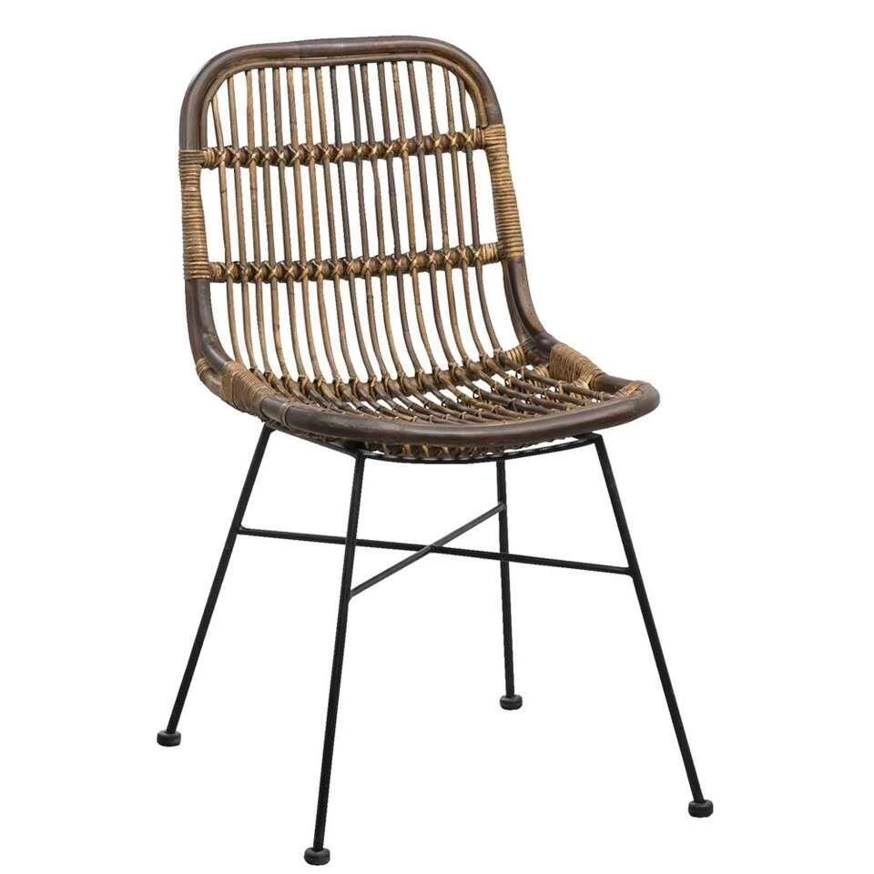 Eetkamerstoel Justin - Rotan/metaal - Bruin 4 Eetkamerstoel Justin - Rotan/metaal - Bruin - Image 2