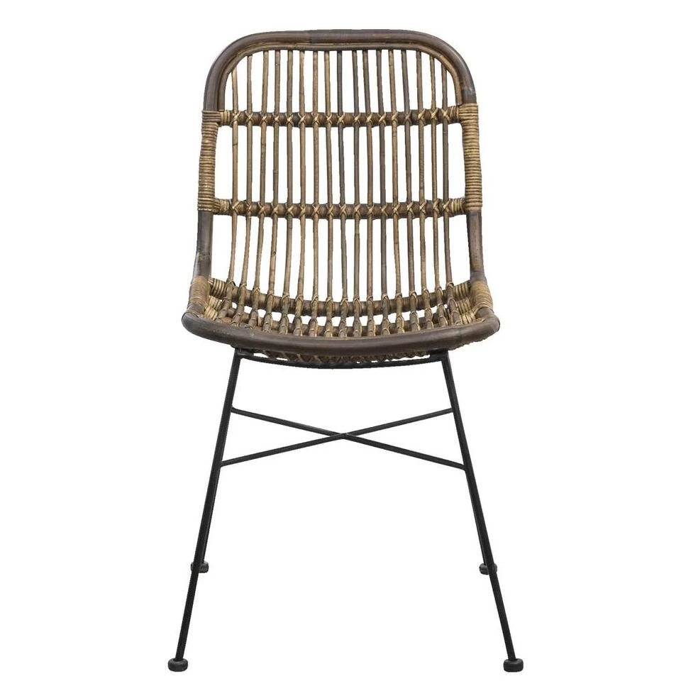 Eetkamerstoel Justin - Rotan/metaal - Bruin 3 Eetkamerstoel Justin - Rotan/metaal - Bruin