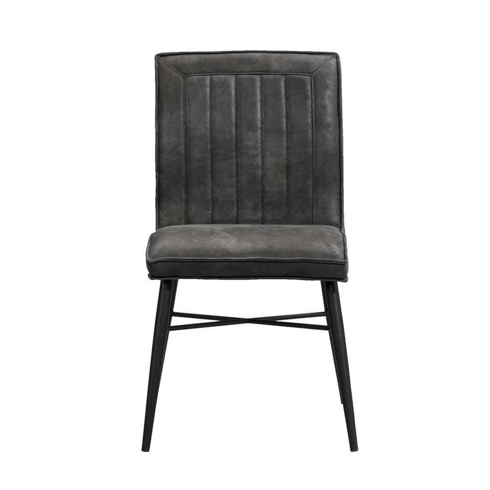 Eetkamerstoel Novan - Stof - Antraciet 3 Eetkamerstoel Novan - Stof - Antraciet