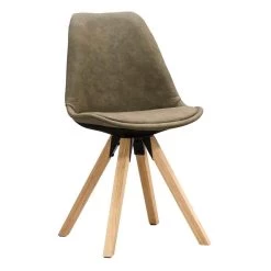 Eetkamerstoel Senja - Stof - Groen - Naturel Hout -ZitMeester ComfortDesign 10302725 0300