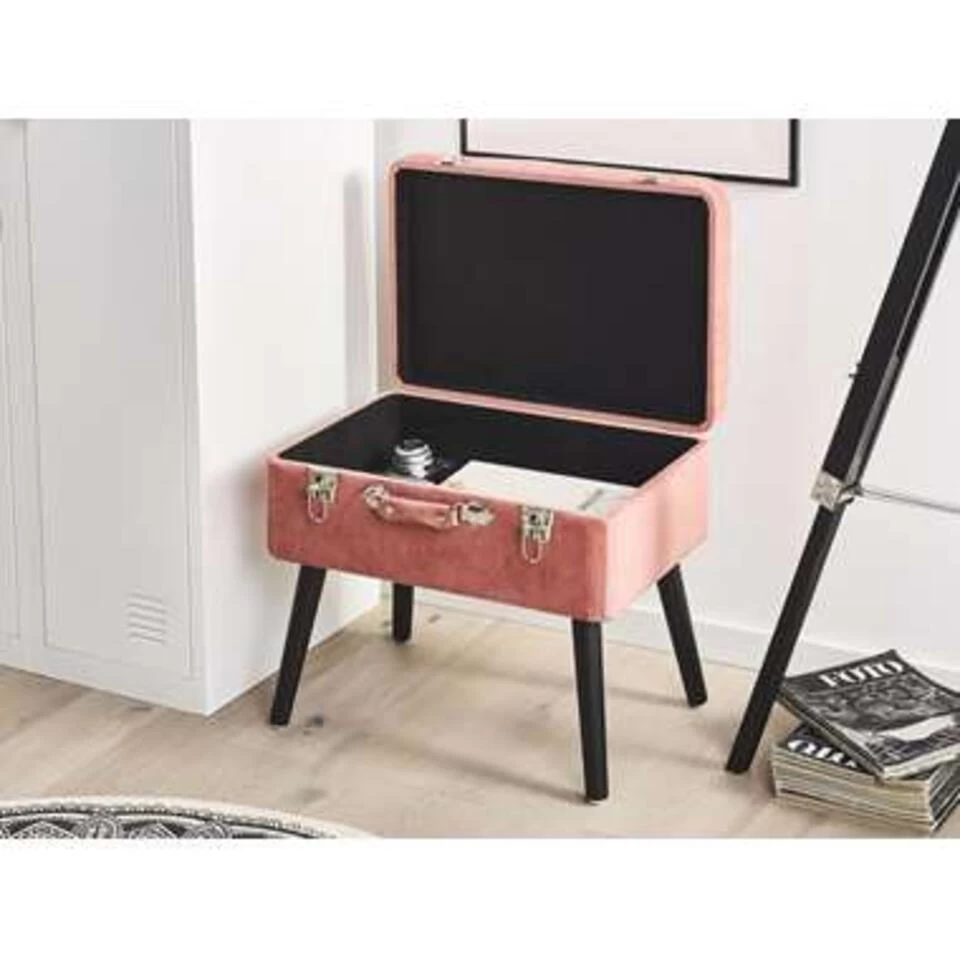 Beliani Hocker MALLARD - Roze Corduroy 5 Beliani Hocker MALLARD - Roze Corduroy - Image 3