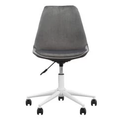 Bureaustoel Senja - Velvet - Grijs - Wit Metaal