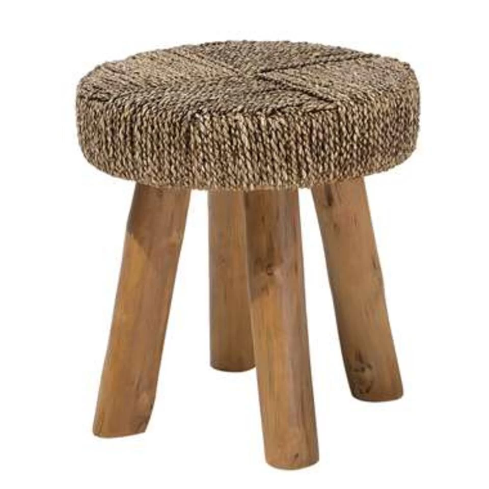 Beliani Bijzettafel KELSEY - Lichte Houtkleur Teakhout 3 Beliani Bijzettafel KELSEY - Lichte Houtkleur Teakhout