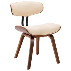 VidaXL Eetkamerstoelen 2 St Gebogen Hout En Kunstleer Crèmekleurig -ZitMeester ComfortDesign 1191311417 0102