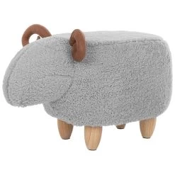 Beliani Hocker LAMB - Grijs Polyester