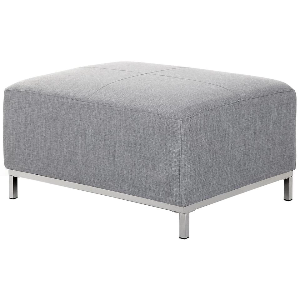 Beliani Ottomaan OSLO - Grijs Polyester 3 Beliani Ottomaan OSLO - Grijs Polyester