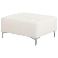 Beliani Ottomaan ABERDEEN - Wit Kunstleer