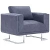 VidaXL Fauteuil Kubus Kunstsuède Grijs -ZitMeester ComfortDesign 1257380148