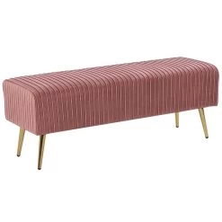 Beliani Hocker PATERSON - Roze Fluweel