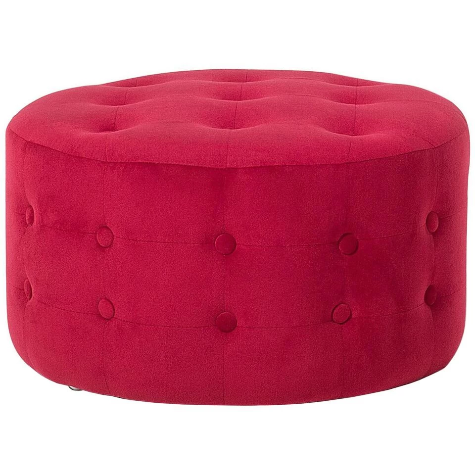 Beliani Poef TAMPA - Rood Fluweel 3 Beliani Poef TAMPA - Rood Fluweel