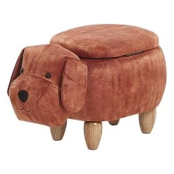 Beliani Dierenhocker DOGGY - Bruin Fluweel
