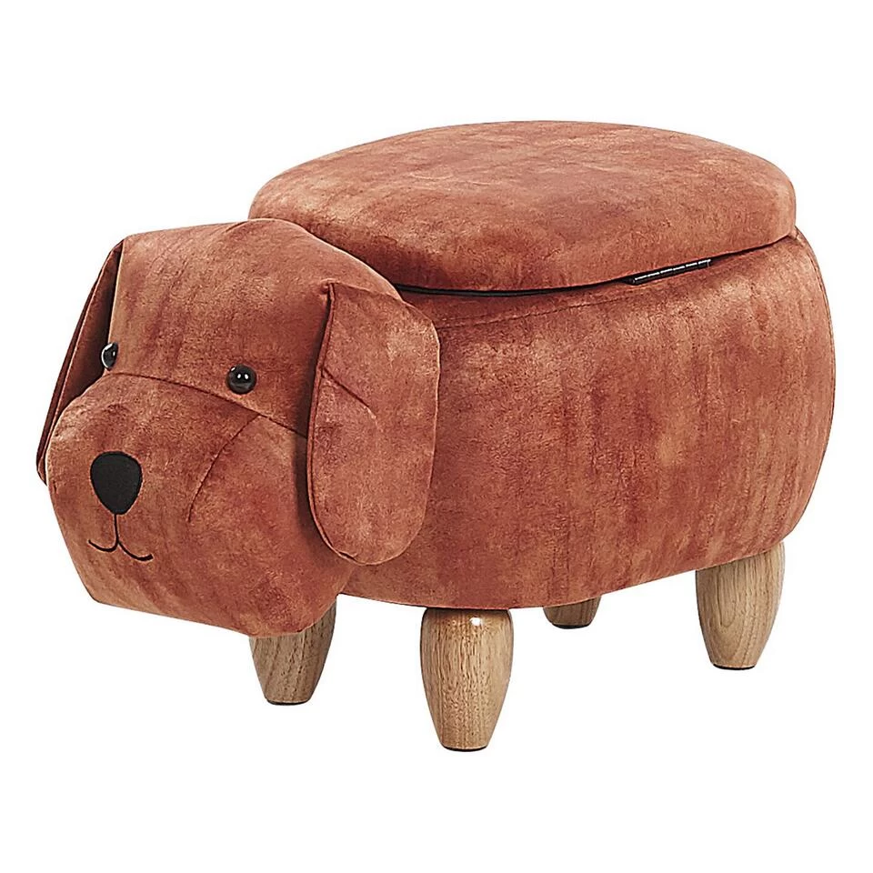 Beliani Dierenhocker DOGGY - Bruin Fluweel 3 Beliani Dierenhocker DOGGY - Bruin Fluweel
