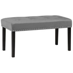 Beliani Hocker YORKTON - Grijs Fluweel