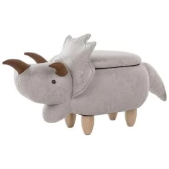 Beliani Hocker TRICERATOPS - Grijs Polyester
