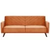 Beliani Driezitsbank - SENJA Oranje Fluweel -ZitMeester ComfortDesign 1480103134