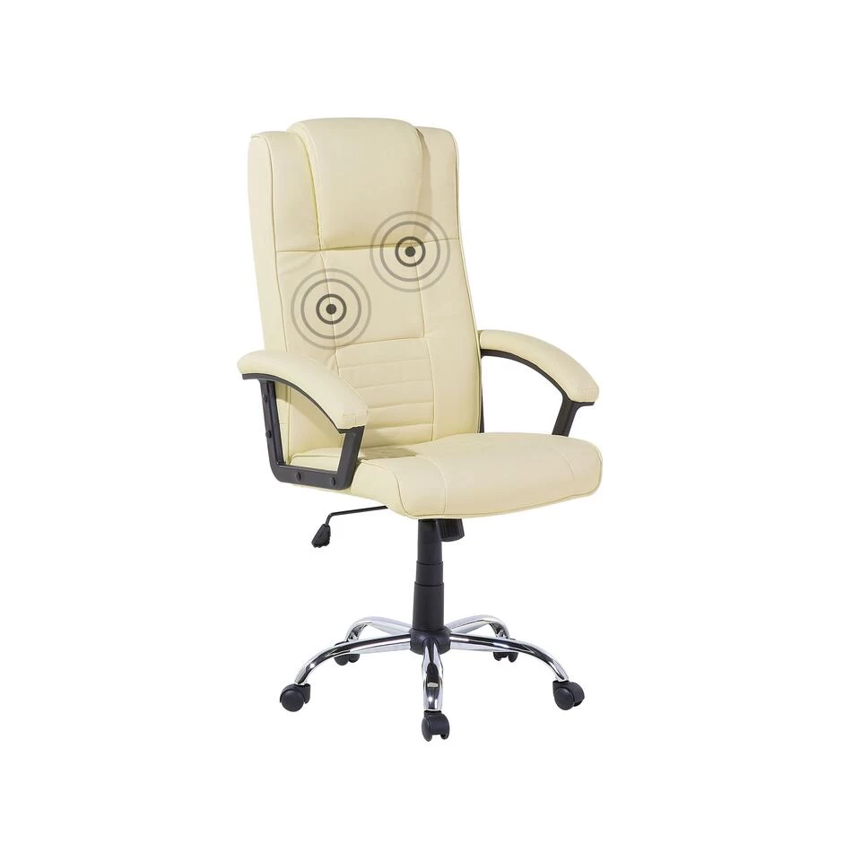 Beliani Bureaustoel COMFORT - Beige Kunstleer 3 Beliani Bureaustoel COMFORT - Beige Kunstleer
