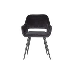 WOOOD Jelle Stoel - Velvet - Zwart - Set Van 2