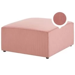 Beliani Ottomaan LEMVIG - Roze Corduroy