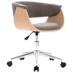 VidaXL Kantoorstoel Draaibaar Gebogen Hout En Stof Taupe 7 VidaXL Kantoorstoel Draaibaar Gebogen Hout En Stof Taupe -ZitMeester ComfortDesign 1588567979 0101