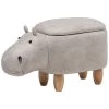 Beliani Dierenhocker HIPPO - Grijs Kunstleer