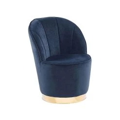 Beliani Fauteuil ALBY - Blauw Fluweel