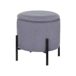 Beliani Hocker WENONA - Grijs Fluweel