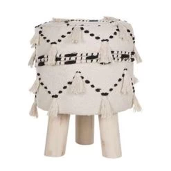 Beliani Hocker THONDI - Beige Katoen