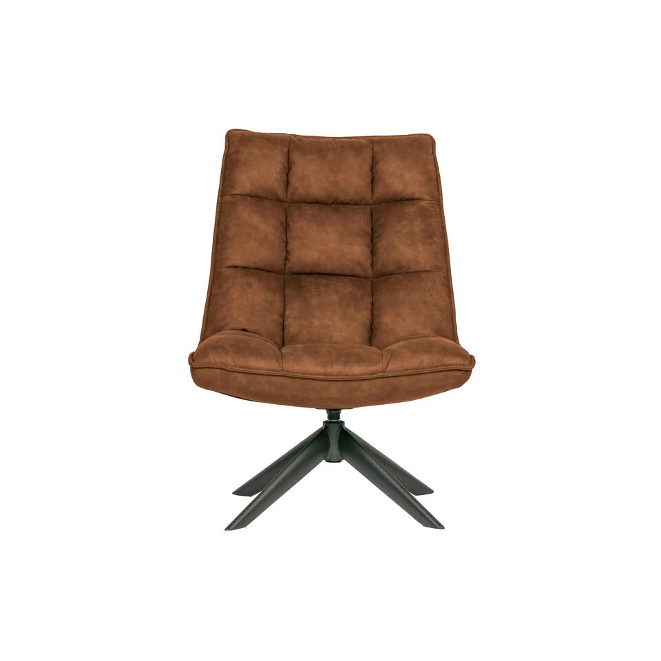 WOOOD Jouke Draaifauteuil - Kunstleer - Cognac - 97x70x85 3 WOOOD Jouke Draaifauteuil - Kunstleer - Cognac - 97x70x85