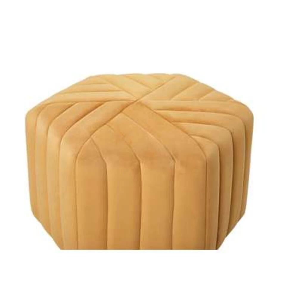 Beliani Poef MURIETTA - Geel Fluweel 5 Beliani Poef MURIETTA - Geel Fluweel - Image 3