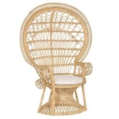 Beliani Fauteuil EMMANUELLE - Beige Rotan