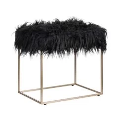 Beliani Hocker MANHATTAN - Zwart Polyester