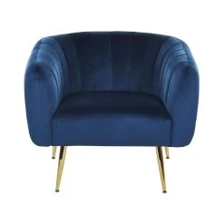Beliani Fauteuil LACONIA - Blauw Fluweel 9 Beliani Fauteuil LACONIA - Blauw Fluweel -ZitMeester ComfortDesign 1807fceda5db4e13a5910a8b53e5d62c