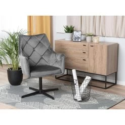 Beliani Fauteuil VAKSALA - Grijs Fluweel 9 Beliani Fauteuil VAKSALA - Grijs Fluweel -ZitMeester ComfortDesign 1853c4e1274d4d17b0c504c072603b0e