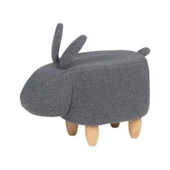 Beliani Dierenhocker BUNNY - Grijs Polyester, Katoen