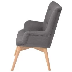 VidaXL Fauteuil Met Voetenbankje Stof Grijs 8 VidaXL Fauteuil Met Voetenbankje Stof Grijs -ZitMeester ComfortDesign 1952805528 0102