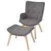 VidaXL Fauteuil Met Voetenbankje Stof Grijs 1 VidaXL Fauteuil Met Voetenbankje Stof Grijs -ZitMeester ComfortDesign 1952805528
