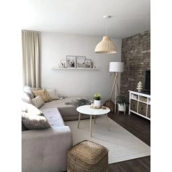 Beliani Poef KIRAMA - Beige Katoen, Jute -ZitMeester ComfortDesign 1964178244 0103