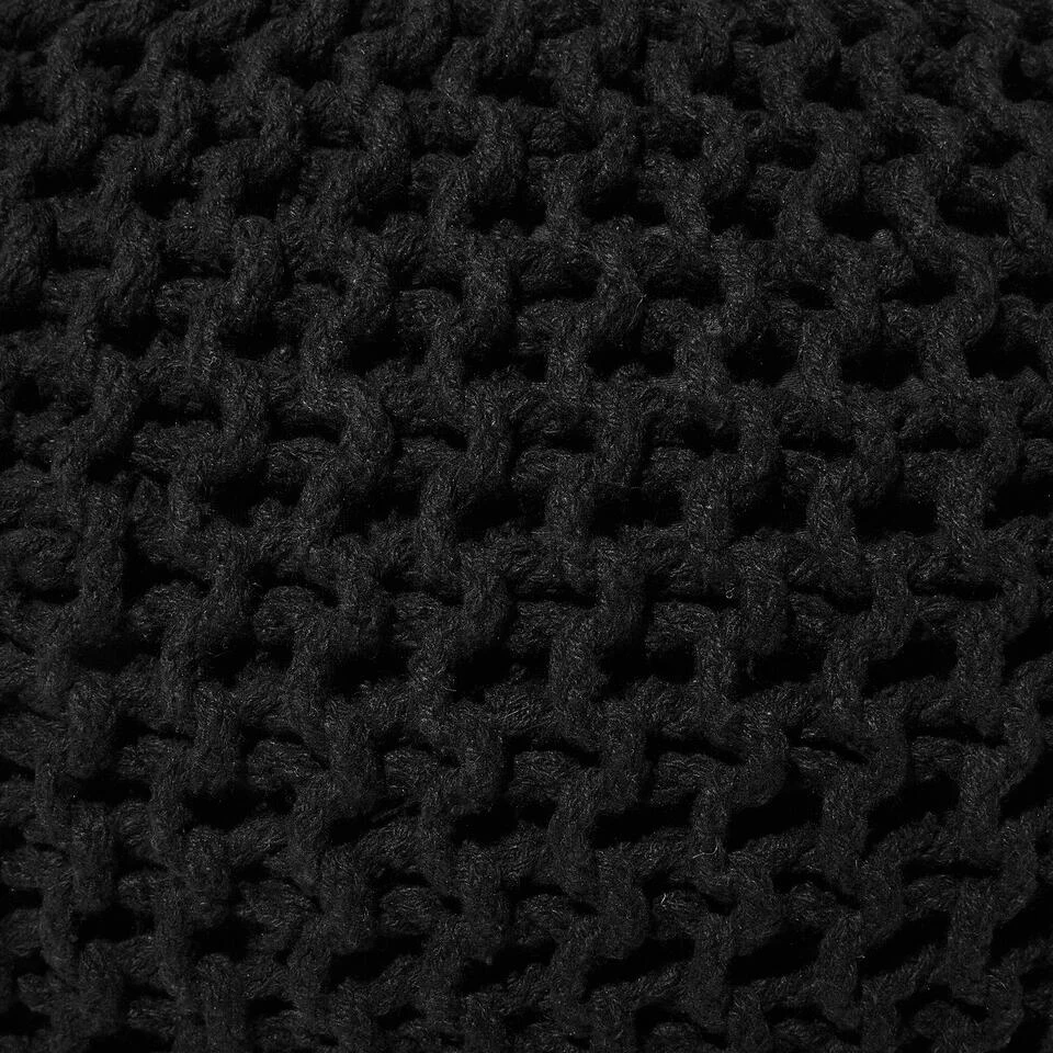 Beliani Poef CONRAD - Zwart Katoen 5 Beliani Poef CONRAD - Zwart Katoen - Image 3