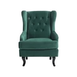 Beliani Oorfauteuil ALTA - Groen Fluweel -ZitMeester ComfortDesign 1ed183b836fd47ddb03cdb57aa36e734