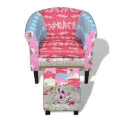 VidaXL Fauteuil Met Voetenbankje Patchwork Ontwerp Stof -ZitMeester ComfortDesign 20dbcd5d26d74ebfae01f6116ff1eef2