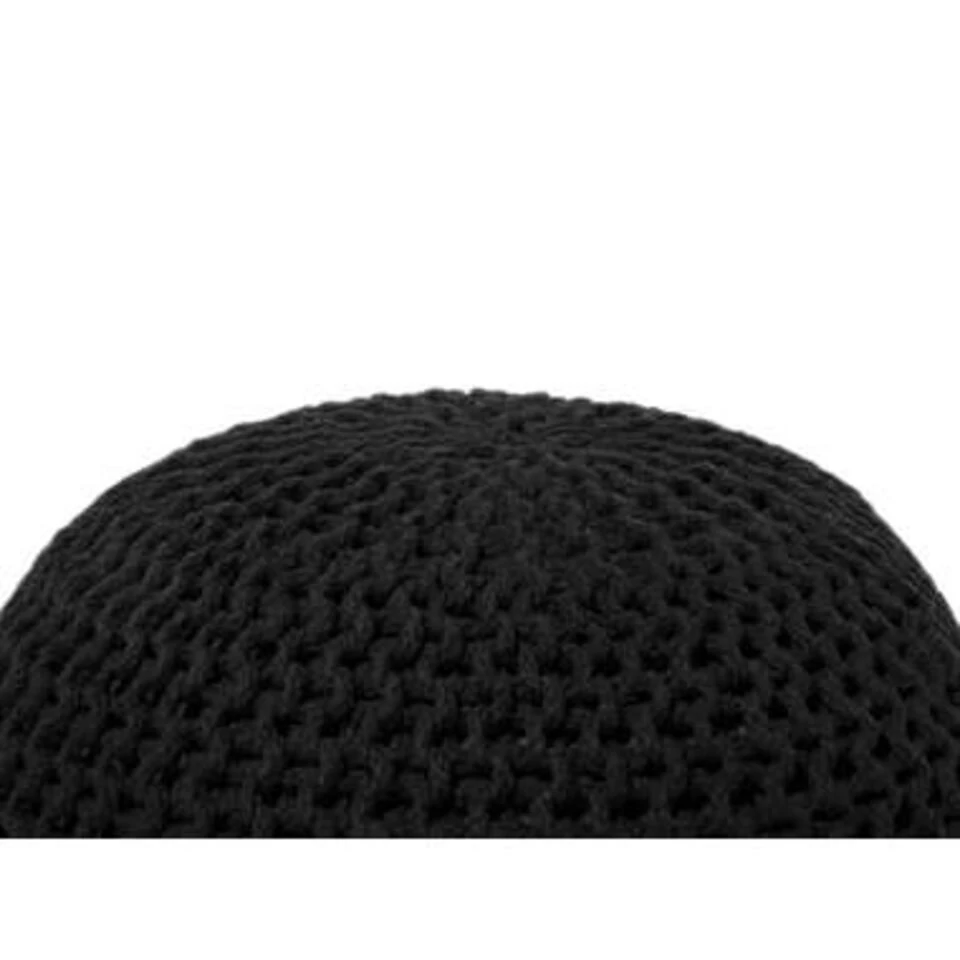 Beliani Poef CONRAD - Zwart Katoen 4 Beliani Poef CONRAD - Zwart Katoen - Image 2