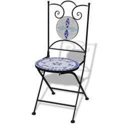 VidaXL Bistrostoelen Inklapbaar 2 St Keramiek Blauw En Wit -ZitMeester ComfortDesign 22af41bbeb394a549e841b5d8e2ff56a