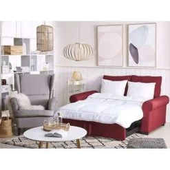 Beliani Slaapbank - SILDA Rood Polyester 8 Beliani Slaapbank - SILDA Rood Polyester -ZitMeester ComfortDesign 2bd7aa9ff656461bb2c7793dc4f30a47