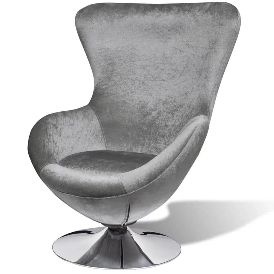 VidaXL Fauteuil Eivormig Zilver 6 VidaXL Fauteuil Eivormig Zilver - Image 4