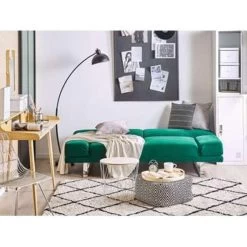 Beliani Slaapbank - YORK Groen Fluweel -ZitMeester ComfortDesign 2d730a924eb24437b6981235fe5e8c36